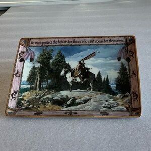 Decorative Native American Themed Tray Franklin Mint
